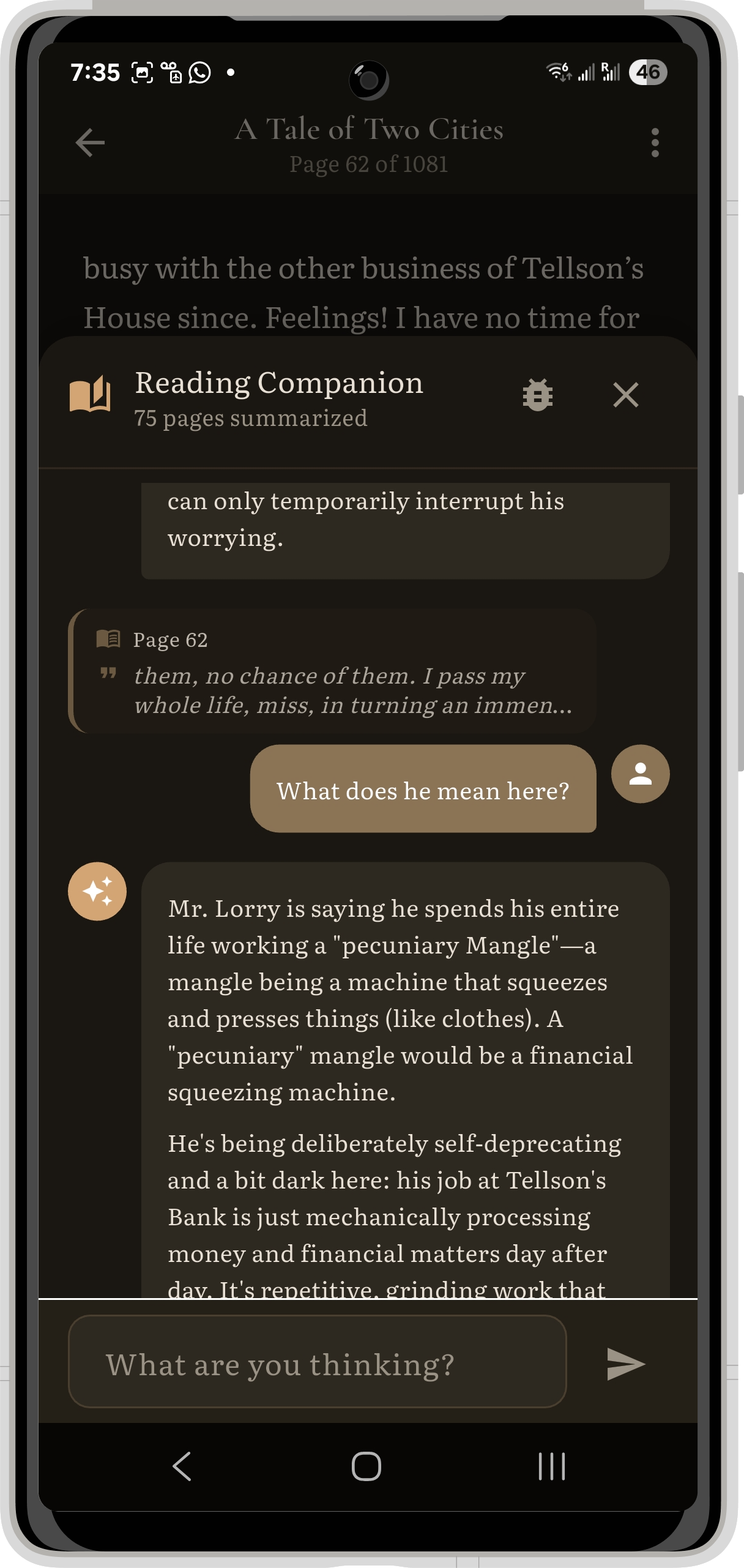 Slow Reader - Chat View